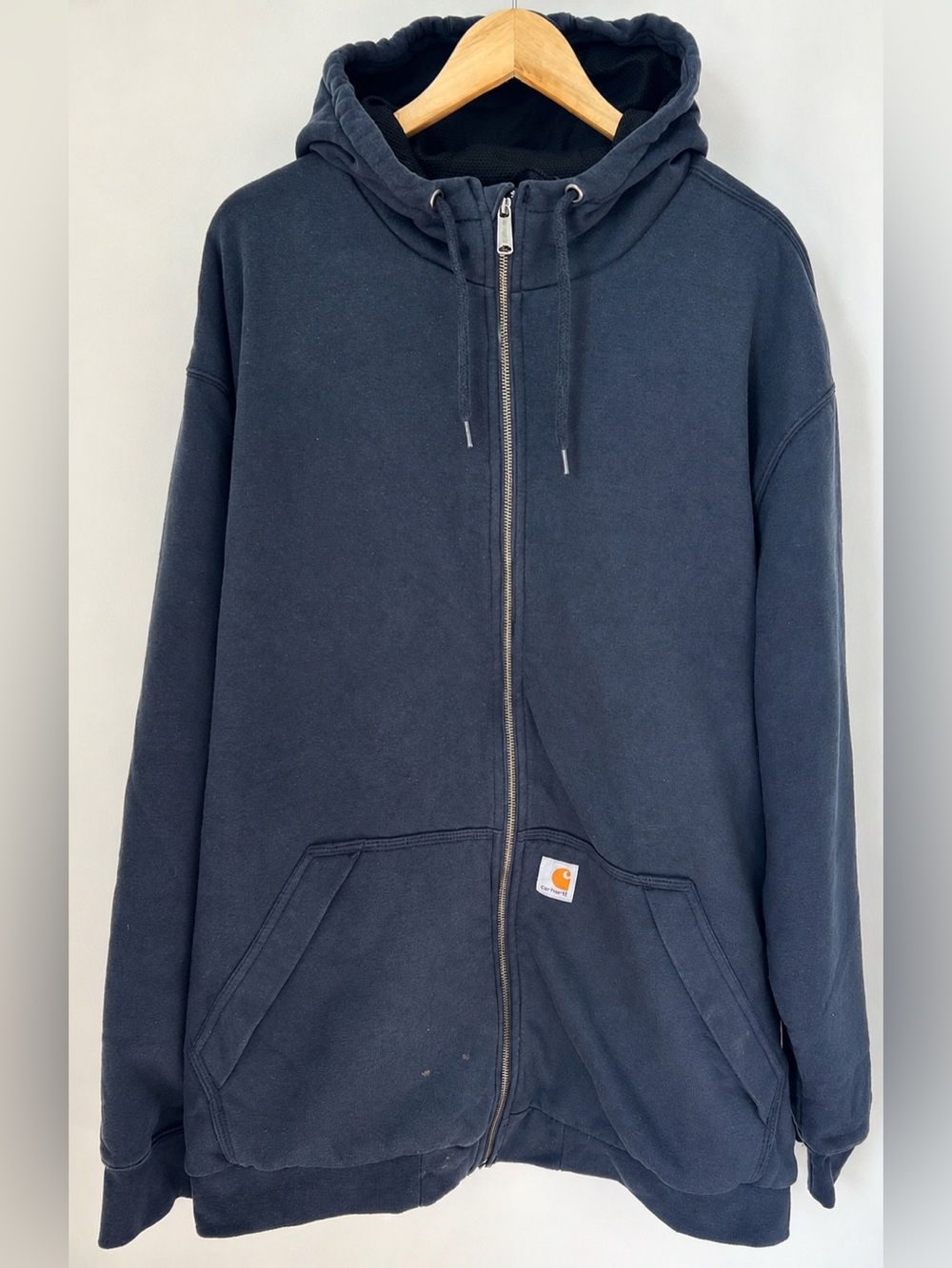Carhartt Rain Defender Full Zip Hoodie 3XL Tall Navy Workwear Sweatshirt